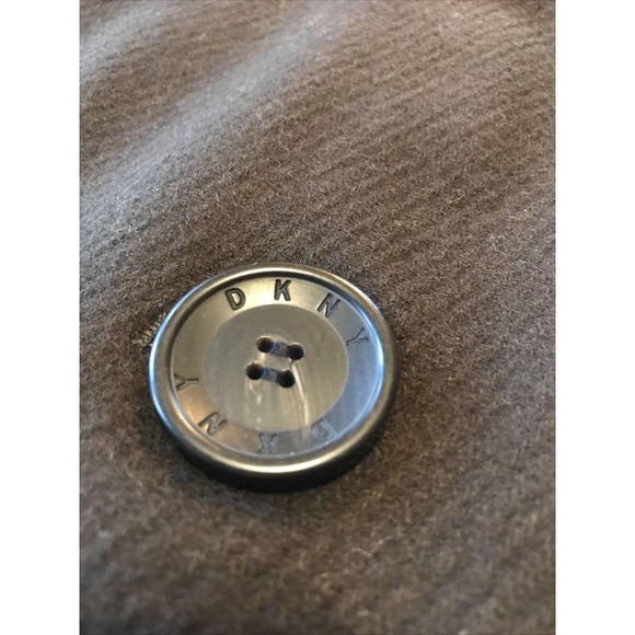 DKNY Walker Moss Dark Brown Coat Wool Blend Oversized Shawl Collar Sz XS - Picture 3 of 14